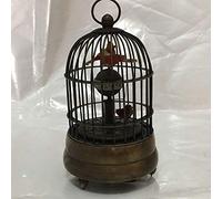 Liangliang988 Raro latón jaula de pájaro mecánico reloj despertador estatua