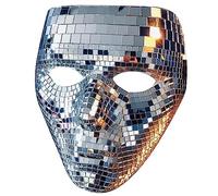 LIANGLIDE Máscara de espejo, máscara de bola de discoteca con purpurina para DJ, escenario de bar, fiesta, mascarada