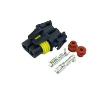 LIANGMEI Qingqing Store 1-20Sets 2 Pin Way 2.8mm hembra impermeable automático cable conector terminal compatible coche DJY7024-2.8-21 (tamaño: 5 juegos)