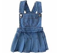 liangp Niños Niño Bebé Niña Primavera Verano Sólido Vaqueros Sin Mangas Princesa Vestido Falda de Tul Brillo, F-azul claro., 3-4 Años