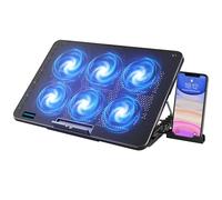 LIANGSTAR Almohadilla de refrigeración para portátil, Enfriador de computadora portátil con 6 Ventiladores silenciosos para Ventilador de 12 a 17 Pulgadas, Soporte Estable, 7 Altura y Velocidad de