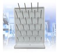 LIANGY Rejilla de goteo de PP para laboratorio, rejilla de secado de vasos de ensayo, ángulo de 35° para drenar rápidamente el agua, diseño desmontable, con tubo de drenaje, 27/52 piezas,A-White