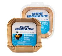 LiangYuanZen 100 unidades de papel de horno de 20 x 20 cm para freidora de aire caliente, para freidora de aire de 5 a 7,5 L, 20-25 cm, sin BPA, papel de horno, antiadherente, resistente al agua, a