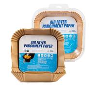 LiangYuanZen 16 x 16 cm, 100 unidades de papel de horno para freidora de aire caliente, sin BPA, papel de horno Airfryer, antiadherente, resistente al agua, resistente al aceite, bandejas desechables