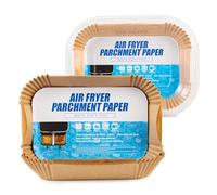 LiangYuanZen 20,5 x 14 cm, 100 unidades de papel de horno para freidora de aire caliente, sin BPA, papel para hornear Airfryer, antiadherente, resistente al agua, a prueba de aceite, bandejas