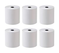 LiangYuanZen 6 rollos de papel térmico premium de 80 x 80 mm, para impresora EPOS, terminal POS, sistema de caja registradora, núcleo de papel: Ø 13 mm, sin BPA, color blanco.
