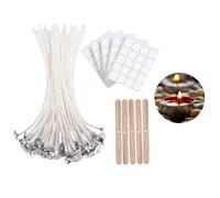 LIANRISES 100 Piezas Mechas para Velas Mecha para Velas 10cm Mechas Velas Mecha De Vela 5 Piezas Soportes De Linterna 100 Piezas Pegatinas Sin Humo Negro