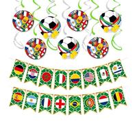 LIANRISES 15 Piezas Remolino Spirales Decoración 2026 Mundial, Guirnalda Bandera Tema Fútbol Mundial, Banderines Para La Copa Del Mundo, Reutilizable Decoración Colgante Para Puertas