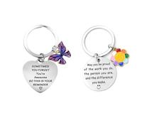 LIANRISES 2 Llaveros Personalizados Regalos Amigas Llavero Mujer Un Regalo De InspiracióN Para Las Mujeres Regalos De Salud Mental Un Regalo Positivo