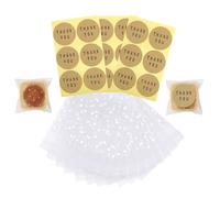 LIANRISES 200 Piezas Bolsitas Plastico Pequeñas, 5.5x5.5+2.5cm Bolsas Transparentes Para Regalos Chuches, Transparente Bolsas Celofan Autoadhesivas, Bolsas Para Galletas y 48 Pegatinas De Gracias