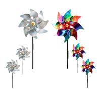 LIANRISES 6 Piezas Molino De Viento Espanta Palomas Ahuyentador Palomas Repelente Palomas Molinillo De Viento Jardin Molinos De Viento Reflectivos