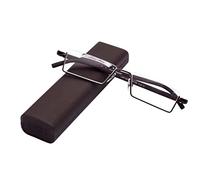 LianSan Marca Marco de Metal Medio Borde Lectura Gafas Lectores Con Estuche L3801 marrón +1.50