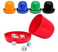 LianShi Taza de Dados de plástico con 5 Dados para la mayoría de los Dados Juego Mini Taza de Shaker