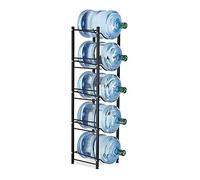 LIANTRAL Estante enfriador de agua, soporte para botellas de agua de 5 niveles, estante de almacenamiento para dispensador de agua de 5 galones, ahorra espacio (negro)