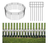 LIANTRAL Paquete de 10 valla de jardín sin excavación, panel de valla de metal inoxidable, valla de barrera de animales para perros, conejos, mascotas, fácil de instalar, borde de patio, patio y valla