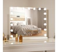 LIANWANG Espejo de Maquillaje 80x60 cm Con 17 Luces LED Regulables, 3 Modos, Función de Memoria, Control Táctil, Montaje en Pared, Cargador USB y Type C, Blanco