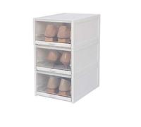 LIANYG 3pcs Bandeja Empuje Tipo de Caja de Zapatos Zapatos portátil apilable de plástico Transparente Zapatos de Tipo cajón almacenaje Transparente de la Caja del Caso Cajas Zapatos 75 (Color : Gray)