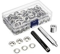 LIANYG Ojales Juego de Herramientas de Ojal 100 Sets Ojales de los Ojales 6 mm 10 mm 12 mm 14 mm Diámetro Interior de Plata for Ropa Zapatos Bolsa de Cuero artesanía Bricolaje (Color : 100 Sets 6mm)