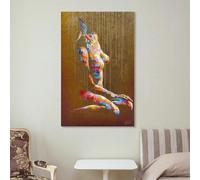 lianyibo 1 pezzo di bella donna su tela, arte murale, donne astratte, dipinto colorato, corpo nudo, poster, stampe, immagine femminile, arredamento per la casa, 60x80 cm, senza cornice