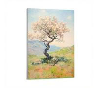 lianyibo 1 pezzo di stampa artistica da parete su tela con albero in fiore, paesaggio naturale, opera d'arte impressionista, dipinto floreale con albero per arredamento casa, cornice 70x110 cm