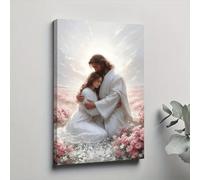 lianyibo 1 pezzo di stampa su tela di Gesù cristiano, decorazione da parete, immagine religiosa ispiratrice di Dio, poster da parete per soggiorno, cornice 70x100 cm