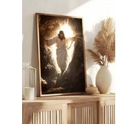lianyibo 1 pieza de arte cristiano moderno Victoria en Jesús - Regreso, arte de Jesús, arte de pared de la Resurrección de Jesús, decoración para dormitorio (50 x 75 cm/marco interior)