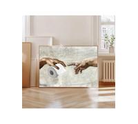 lianyibo 1 Pieza Vintage Divertido Baño Arte Para Pared Canvas Poster Impresión Retro Renaissance Toilet Paper Funky Pintura Restroom Decor (80x120 Cm/marco Interior)
