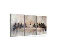 lianyibo 3 piezas de pintura al óleo de La Última Cena, arte mural de Jesús, lienzo moderno de pastor cristiano, decoración para sala de estar (30 x 40 cm/3/sin marco)