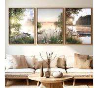 lianyibo 3 stampe artistiche su tela con paesaggio rustico moderno, poster da parete, natura, per casa, ufficio, soggiorno e camera da letto, 50x70 cm, senza cornice.