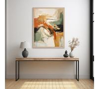 lianyibo Beige, senape, ruggine, verde e nero, moderno, contemporaneo, astratto, dipinto, stampa su tela e poster, decorazione 50x75 cm senza cornice