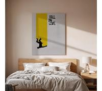 lianyibo Caer En Amar Arte En Lienzo Para Pared, Minimalista Street Arte Impresión, Yellow Accent Moderno Artwork Dormitorio Sala De Estar Decor (80x120 Cm/sin Marco)