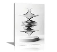 lianyibo Cuadro abstracto moderno con líneas curvas en blanco y negro póster para decoración de sala u oficina (30x40cm/sin marco)