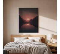 lianyibo Cuadro de pared con cruz cristiana, arte mural religioso cristiano, paisaje de fe al atardecer, lienzo para decoración de sala de estar (50x75cm/marco interior)