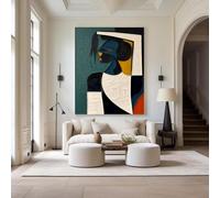 lianyibo Grande murale colorato e strutturato, dipinto astratto colorato, stampe in stile Picasso, pittura moderna, decorazione murale 50x70cm senza cornice
