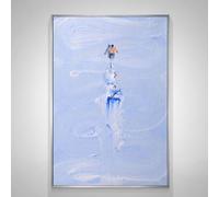 lianyibo Nuotatore dipinto su tela, stampe di grandi dimensioni, arredamento sportivo per la casa, moderno dipinto sull'oceano, arte murale estiva con struttura in piscina, cornice 40x60 cm