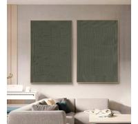 lianyibo Set di 2 stampe minimaliste verde puro, decorazione da parete verde per soggiorno, l'arte dietro il divano, arte da parete con texture, 30x40 cm x 2 senza cornice