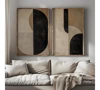 lianyibo Set di 2 stampe su tela astratte da parete beige, estetica moderna, decorazioni per soggiorno e ufficio, 60x90 cm x 2 senza cornice