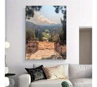 lianyibo Splendida stampa su tela con paesaggio panoramico, vista sulla valle del campo da golf, arredamento rustico per soggiorno con natura montana 40x60 cm senza cornice