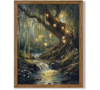 lianyibo Vintage Forest of Fairy Nature Wall Art, Landscape Tree Wall Decor, Cottagecore Art Prints Living Room Bedroom Decor(20x30/Inner frame)