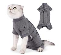LIANZIMAU Traje de recuperación para Gatos, Monos de Manga Larga para Evitar Que se caiga la Ropa para Mascotas, Camisa médica para Gatos para heridas Abdominales