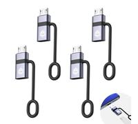 Liaoan Weiyu Adaptador USB C a micro USB, 4 paquetes, soporta carga rápida de 18 W y transferencia de datos, adecuado para adaptador de enchufe USB C a micro enchufe, no apto para auriculares, gris