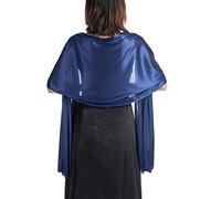 LIAOPUFUS Elegante estola de satén chal para mujer ceremonia estola bolera capa suave para boda verano vestido de novia fiesta, azul navy, Talla única