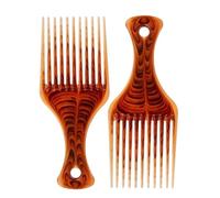 LiaSun Paquete de 2 peines para el cabello, peine afro suave ámbar, peine para desenredar, herramientas de peinado para cabello rizado, grueso, medio, largo, facial (ámbar)