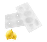 LIAVOP Molde de silicona para frutas con 6 rejillas creativas en forma de limón Moldes de silicona antiadherentes para brownies, pasteles, mousse, sartenes, postres Moldes creativos para pasteles