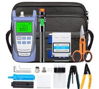 LIAYTRSS FTTH - Kit de herramientas de fibra óptica con clip de fibra óptica FC-6S, localizador visual de defectos 30mW 30KM, CFS-3 Pelacables y tijeras Kevlar, fotómetro de fibra óptica
