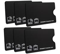 LIBAIDZ 6 Piezas Funda Tarjeta Credito,Protector Tarjetas Credito,Tarjetero RFID,Tarjetero de Bloqueo RFID de PVC,para Tarjetas de Crédito,Identificación,Mujeres y Hombres,90 * 59 mm,Negro