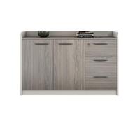 LIBANGRONG-888 Archivadores Archivador de Oficina bajo con Puertas Dobles y Tres cajones, Tiradores Compartimentos Gabinetes de Almacenamiento de Archivos