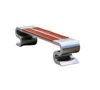 LIBANGRONG-888 Asiento para Patio de Parque Silla de Parque sin Respaldo, Banco for Exteriores, Marco Acero Inoxidable, Asiento Madera, Zona Descanso Asientos de Muebles de Exterior(Grande)