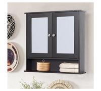 LIBANGRONG-888 Botiquín de baño Mueble de baño con Puertas Dobles montadas en la Pared, estantes Colgantes de Madera Espejo de baño