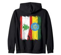 Líbano Etiopía Media bandera Raíces etíopes libanesas Sudadera con Capucha